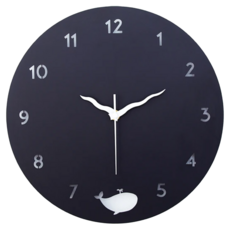 OPUS 東齊金工 歐式鐵藝靜音時鐘 藍鯨圓舞曲, 經典黑