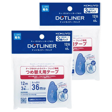 KOKUYO 國譽 Flick好黏便利貼補充包3件組 6mm x 12m, 2組, 單一顏色