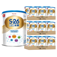 Wyeth 惠氏 S-26 鉑臻水解1號, 800g, 1罐, 18罐