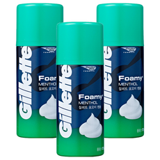질레트 정품 포오미 멘솔 쉐이빙 폼, 175g, 3개
