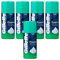 질레트 정품 포오미 멘솔 쉐이빙 폼, 175g, 5개