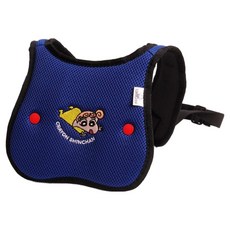 AGAFURA 兒童款蠟筆小新刺繡車用肩帶調節安全墊, 藍色, 1個