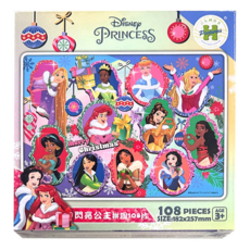 HUNDRED PICTURES 百耘圖 Disney Princess 閃亮公主拼圖 108片, 尺寸182x257mm, HPD0108-311, 1盒
