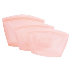 Silipot 優質矽膠拉鍊袋桃子 3 件套, Pink, 1組
