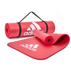 adidas 愛迪達 健身瑜伽墊+背帶組, 紅色(墊子)+黑色(背帶), 1組