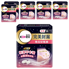 Kotex 靠得住 晚安好眠褲 褲型衛生棉, M(腰圍22~34吋), 2片, 6包