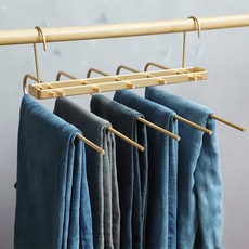 掛式多功能折疊褲架, 金黃色, 1個