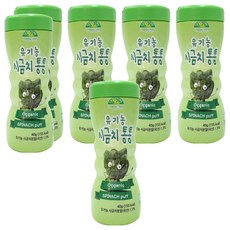 OrganicStory 유아용 유기농 시금치통통 과자, 시금치맛, 40g, 6개