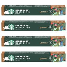 STARBUCKS 星巴克 House Blend Lungo咖啡膠囊 Nespresso咖啡機適用, 5.7g, 10顆, 4盒