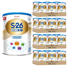 Wyeth 惠氏 S-26 鉑臻水解1號, 800g, 1罐, 24罐