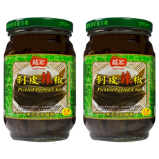 龍宏 剝皮辣椒 無添加防腐劑, 420g, 2罐