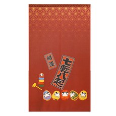 長門簾 達摩七福神 幸運紅 聚酯纖維 日本製造, 150 x 85cm