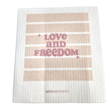 MYUMYUMYU 沐慕家居 木漿棉環保抹布 LOVE&線條 3條, 1袋