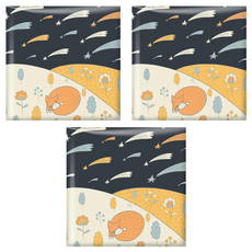 vanibaby 自黏式PU防撞壁貼組 附專屬貼紙 汽車皮革防刮耐磨 高密度記憶棉 30x30cm 3片裝, 太空探險系列, 1組