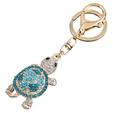 BACOZEL 水晶烏龜汽車鑰匙圈, 藍色, 1個