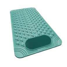 環保無毒淋浴去角質大吸盤防滑墊 TPE材質 柔軟安全 底部強力吸盤, 70 x 36cm, 綠色, 1個