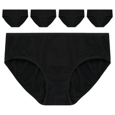 BASE ALPHA ESSENTIALS 女性日常棉質彈性內褲 5件組, 黑色