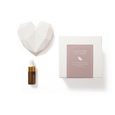 라비다39 조각 하트 실내용 플라스터 오너먼트 석고 방향제 색상 랜덤 + 벽걸이망사주머니 + 리필 오일 3ml, 라일락