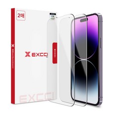 엑씨 글리터 강화유리 휴대폰 액정보호필름 2p 세트, 1세트