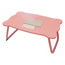 德利生活 基本摺疊電腦桌, 粉色, 1個