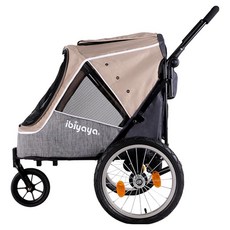 ibiyaya 依比呀呀 二代兩用寵物推/拖車2.0進化版 承重30kg 88 x 63 x 106.5cm 14kg, 榛果奶茶, 1個