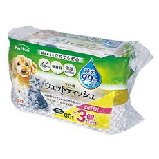 Life-do.Plus 99%純淨水寵物濕紙巾 80張 日本製造, 3包