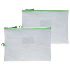 SEASON Paper&Gift 四季紙品禮品 B4防水拉鍊袋 加袋, 綠色, 2個