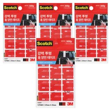 3M Scotch 3M 強力透明泡棉雙面膠帶 325CT 25 x 25mm 12p, 4個