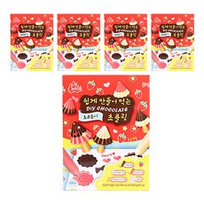 쉽게 만들어 먹는 초코송이 세트, 초코펜 + 화이트펜 + 딸기향펜 + 비스킷 + 트레이, 5세트