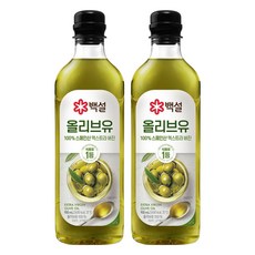백설 엑스트라버진 압착 올리브유, 900ml, 2개