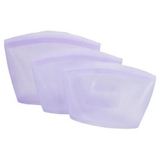 실리팟 프리미엄 실리콘 지퍼백 S + M + L 3종 세트, 라벤더, 1세트