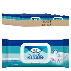 TENA 添寧 純水潔膚濕巾, 1入, 12包
