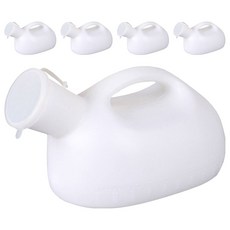 便攜式男用尿壺 2000ml, 5個, 白色