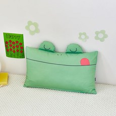 SHEZ HOME 動物印花枕頭套+枕芯組, 綠色