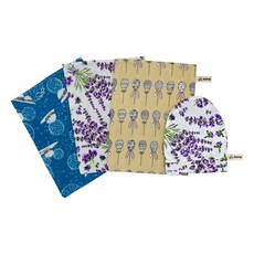 皇室方形3件組 + 薰衣草洗臉巾套組, 混合色, 1套