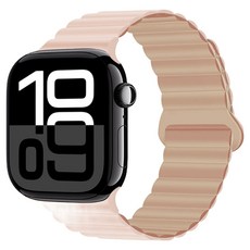 심플리로어 스마트워치 호환 마그네틱 실리콘 루프 스트랩, 핑크