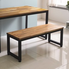 홈인홈 더튼튼한 원목 벤치의자M 1800 x 400 mm, 아카시아 + 블랙