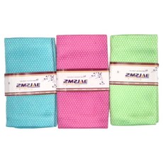 2MZJAE 廚房吸水雙面魚鱗抹布 顏色隨機 216g 9條裝, 25 x 25cm, 1包