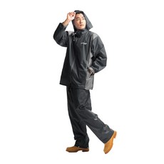 Crocodile 鱷魚 簡約時尚兩件式風雨衣 1件, 黑色, L