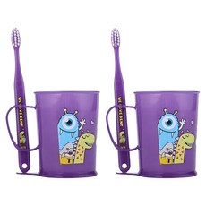 WEDENT 威登 兒童牙刷杯組 紫色, 2組, 6~8歲