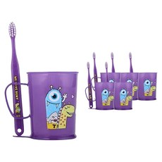 WEDENT 威登 兒童牙刷杯組 紫色, 6套, 6~8歲