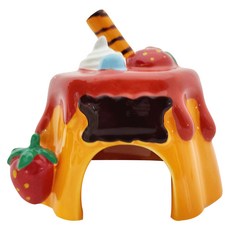 PetBest 陶瓷手繪布丁窩, 紅色 + 棕色, 1個