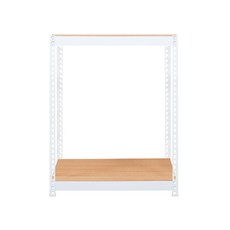 스피드랙 V2 선반 원기둥, 화이트 + 우드화이트, 2단