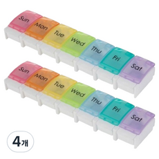Huolly 一週份藥盒 營養品收納盒 白色, 4個