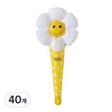 Maket Gamseong 雛菊氣球棒, 白色, 40個
