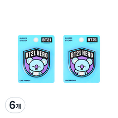 라인프렌즈 BT21 러버스티커, 코야, 6개