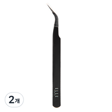 ELLE PARIS 고급 속눈썹 트위저 핀셋, 2개, 블랙