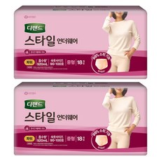 디펜드 여성용 스타일 언더웨어 요실금 성인기저귀 파워, 중형, 18개입, 2개