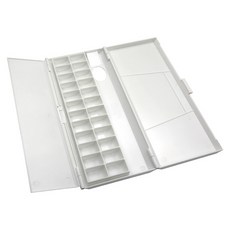 Starium 專業用塑膠水彩調色盤 白色, 24格, 1個