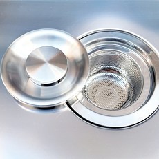 全不鏽鋼水槽過濾網 + 蓋子套組, 單一顏色, 1套